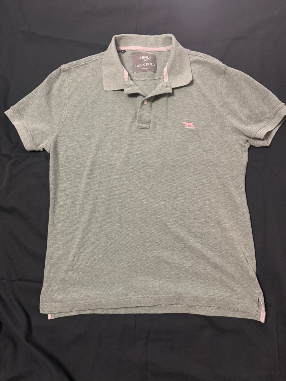 Rodd & Gunn Men’s Polo in Sage Green with Pink Logo